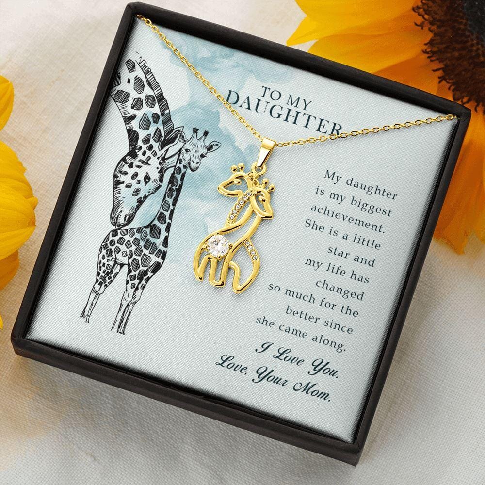 To My Daughter - Little Star - Hugging Giraffe Necklace - Celeste Jewel