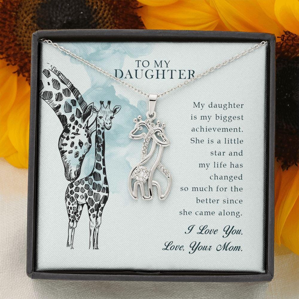 To My Daughter - Little Star - Hugging Giraffe Necklace - Celeste Jewel