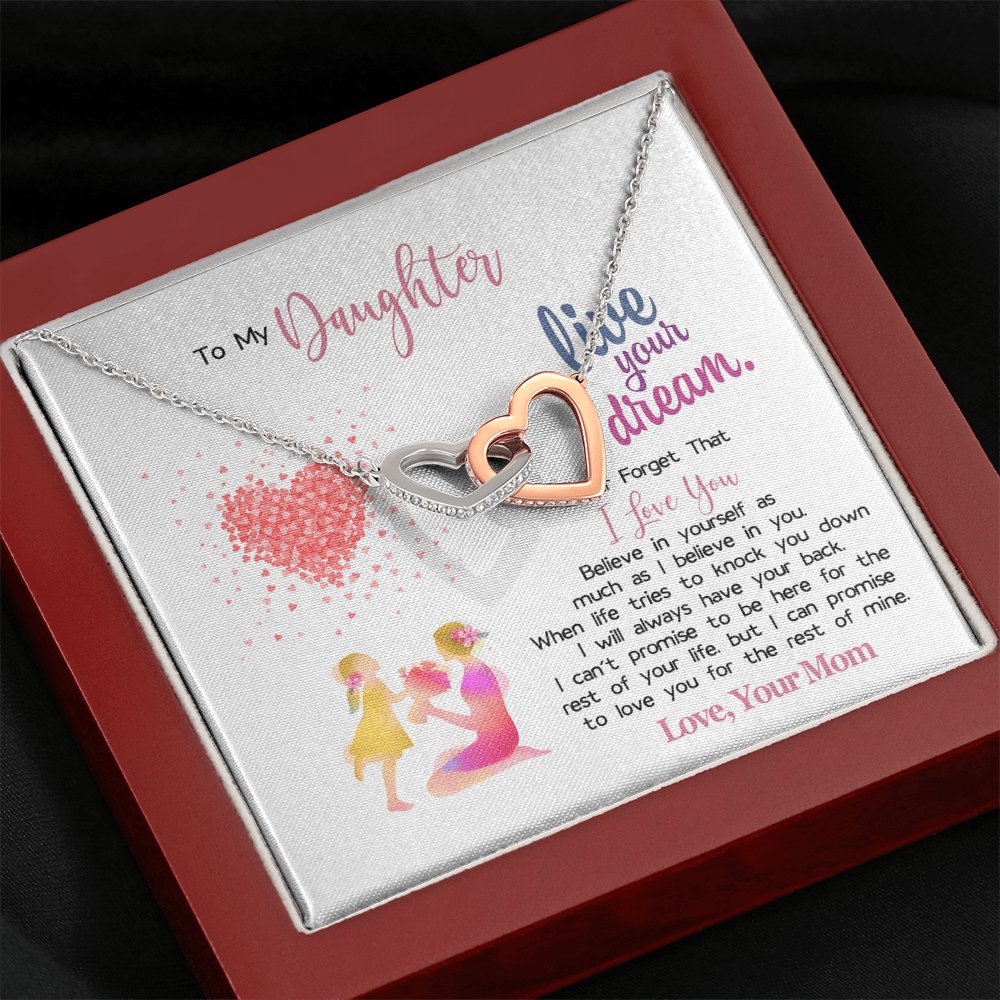 To My Daughter - Live Your Dream - Interlocking Hearts Necklace - Celeste Jewel