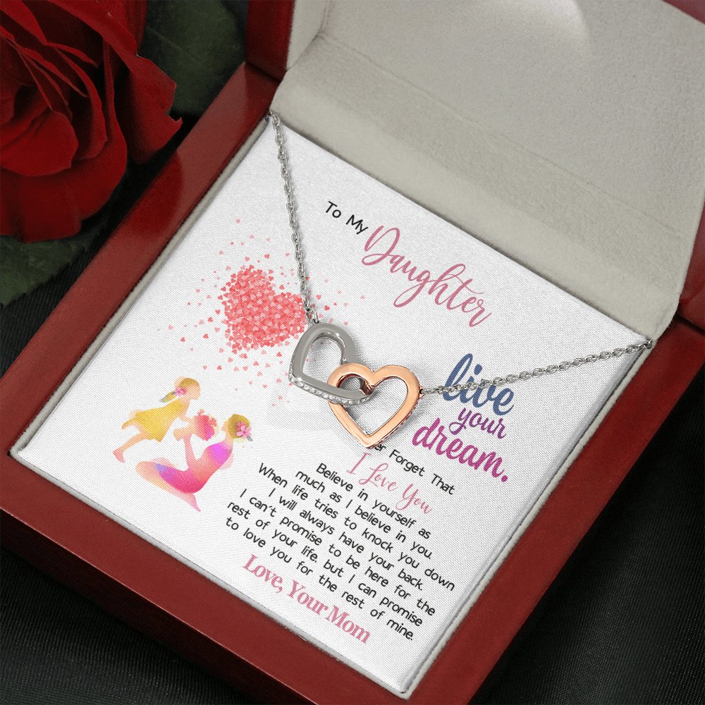 To My Daughter - Live Your Dream - Interlocking Hearts Necklace - Celeste Jewel