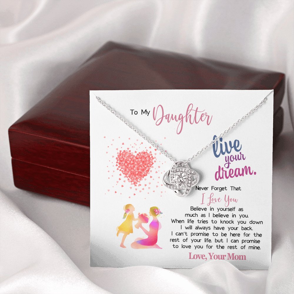 To My Daughter - Live Your Dream - Love Knot Necklace - Celeste Jewel