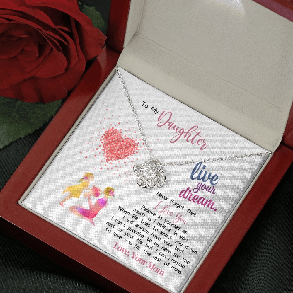 To My Daughter - Live Your Dream - Love Knot Necklace - Celeste Jewel