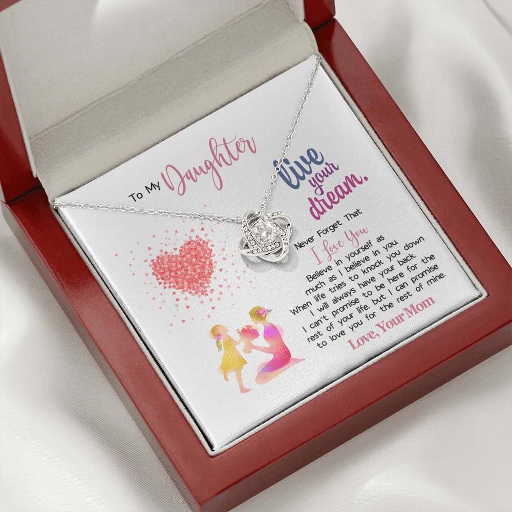 To My Daughter - Live Your Dream - Love Knot Necklace - Celeste Jewel