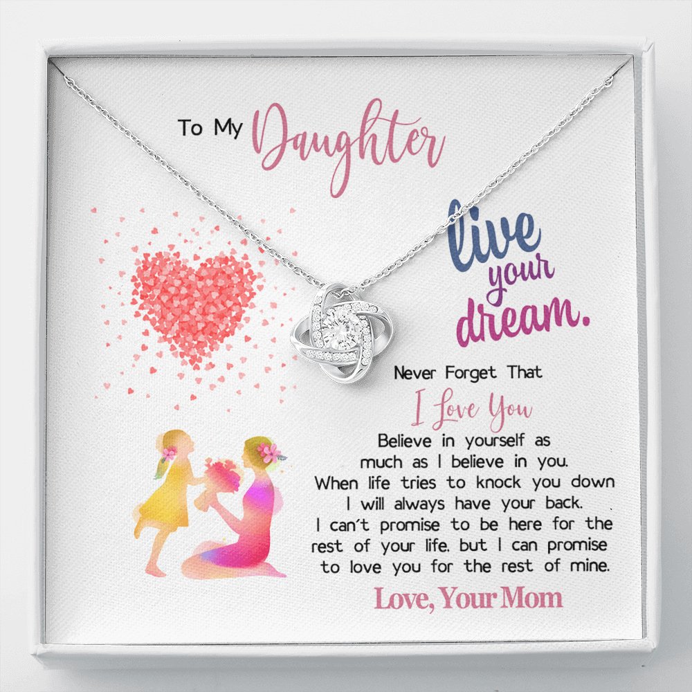 To My Daughter - Live Your Dream - Love Knot Necklace - Celeste Jewel