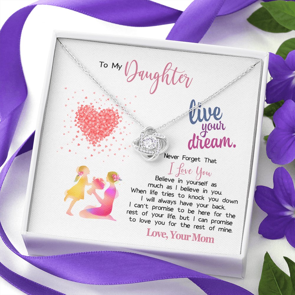 To My Daughter - Live Your Dream - Love Knot Necklace - Celeste Jewel