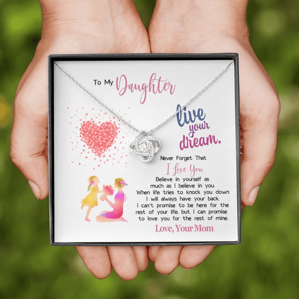 To My Daughter - Live Your Dream - Love Knot Necklace - Celeste Jewel