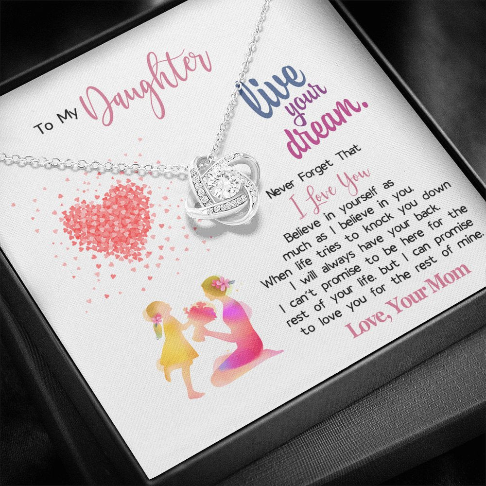 To My Daughter - Live Your Dream - Love Knot Necklace - Celeste Jewel
