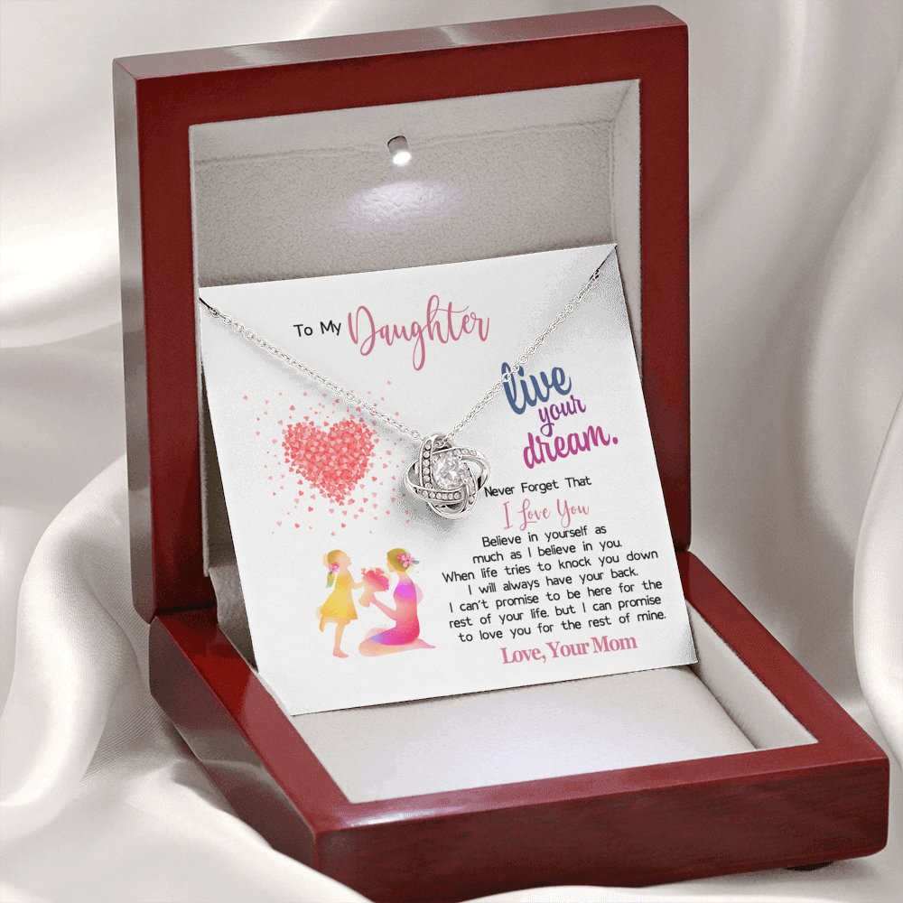 To My Daughter - Live Your Dream - Love Knot Necklace - Celeste Jewel