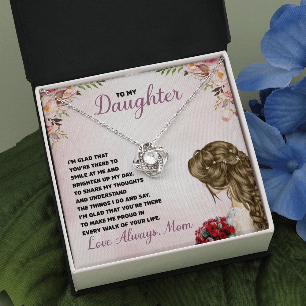 To My Daughter - Make Me Proud - Love Knot Necklace - Celeste Jewel