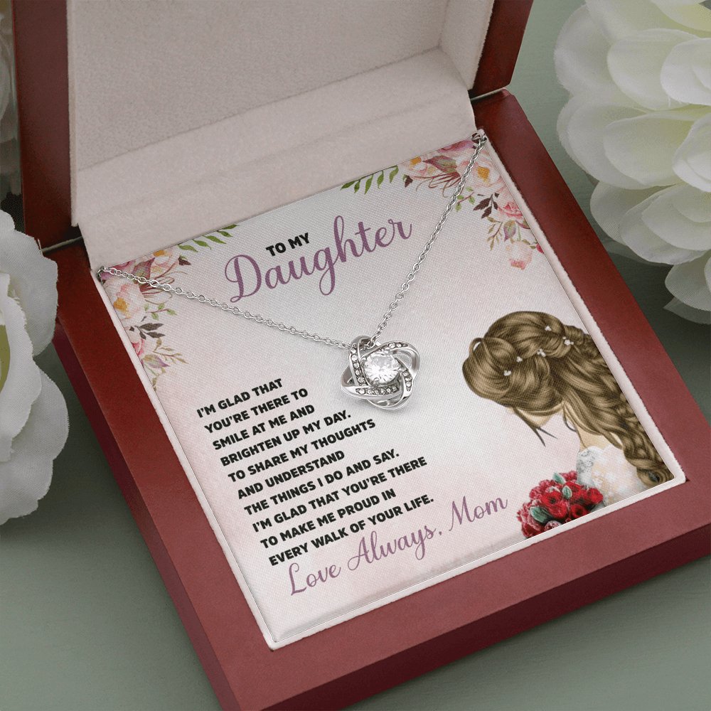 To My Daughter - Make Me Proud - Love Knot Necklace - Celeste Jewel