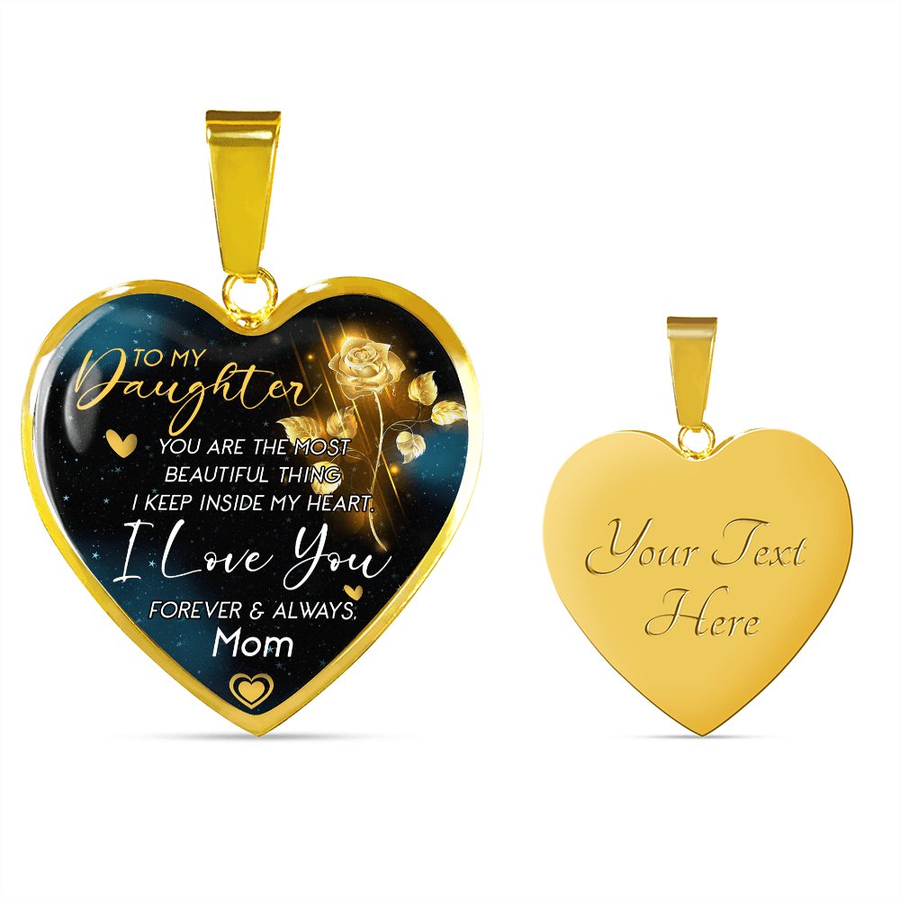 To My Daughter -Most Beautiful Thing - Luxury Graphic Heart Necklace - Celeste Jewel
