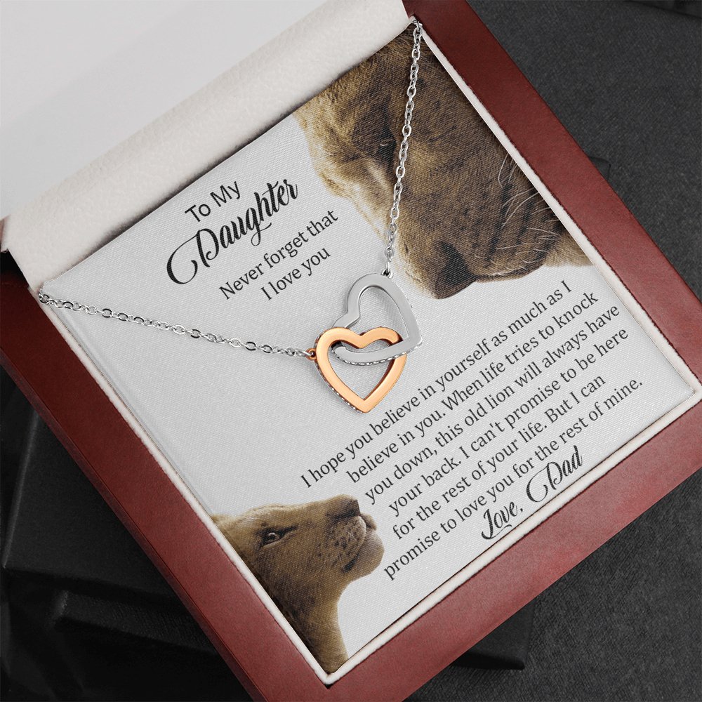 To My Daughter - Never Forget That I Love You - Interlocking Hearts Necklace (Duplicate) - Celeste Jewel