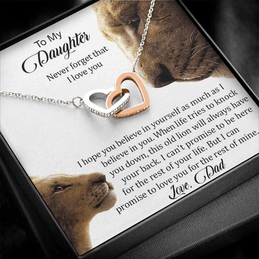 To My Daughter - Never Forget That I Love You - Interlocking Hearts Necklace (Duplicate) - Celeste Jewel