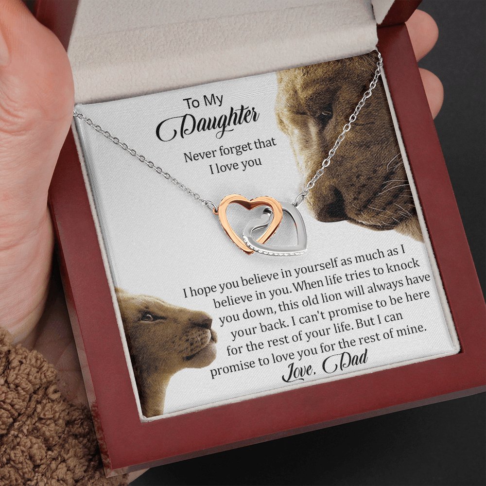 To My Daughter - Never Forget That I Love You - Interlocking Hearts Necklace (Duplicate) - Celeste Jewel