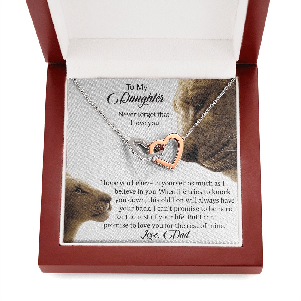 To My Daughter - Never Forget That I Love You - Interlocking Hearts Necklace (Duplicate) - Celeste Jewel