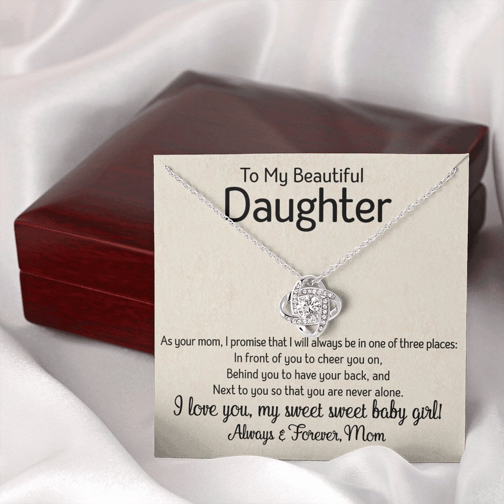 To My Daughter - One Of Three Places - Love Knot Necklace - Celeste Jewel
