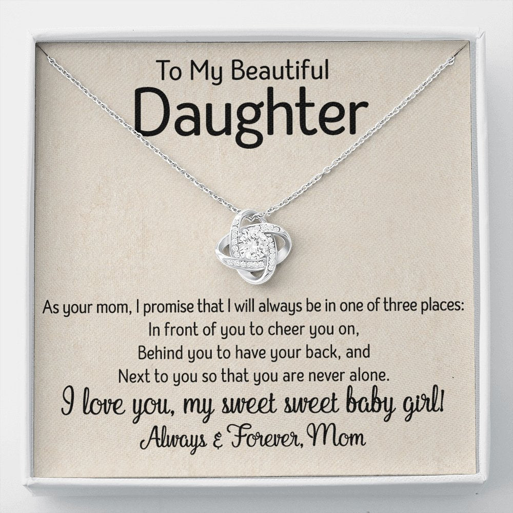 To My Daughter - One Of Three Places - Love Knot Necklace - Celeste Jewel