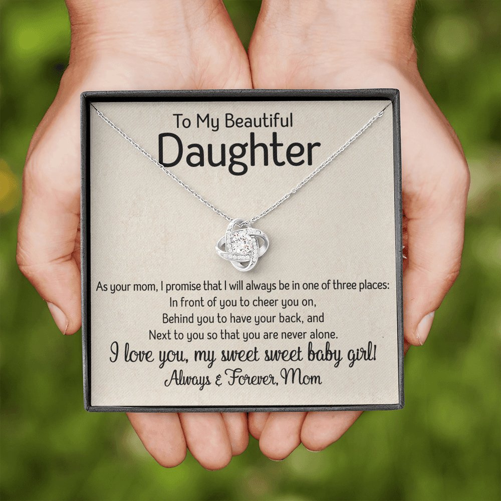 To My Daughter - One Of Three Places - Love Knot Necklace - Celeste Jewel