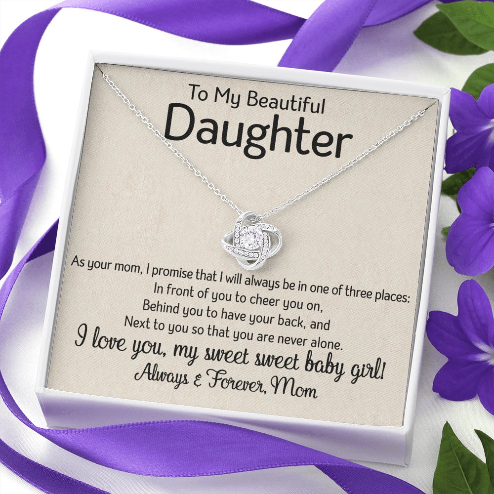 To My Daughter - One Of Three Places - Love Knot Necklace - Celeste Jewel