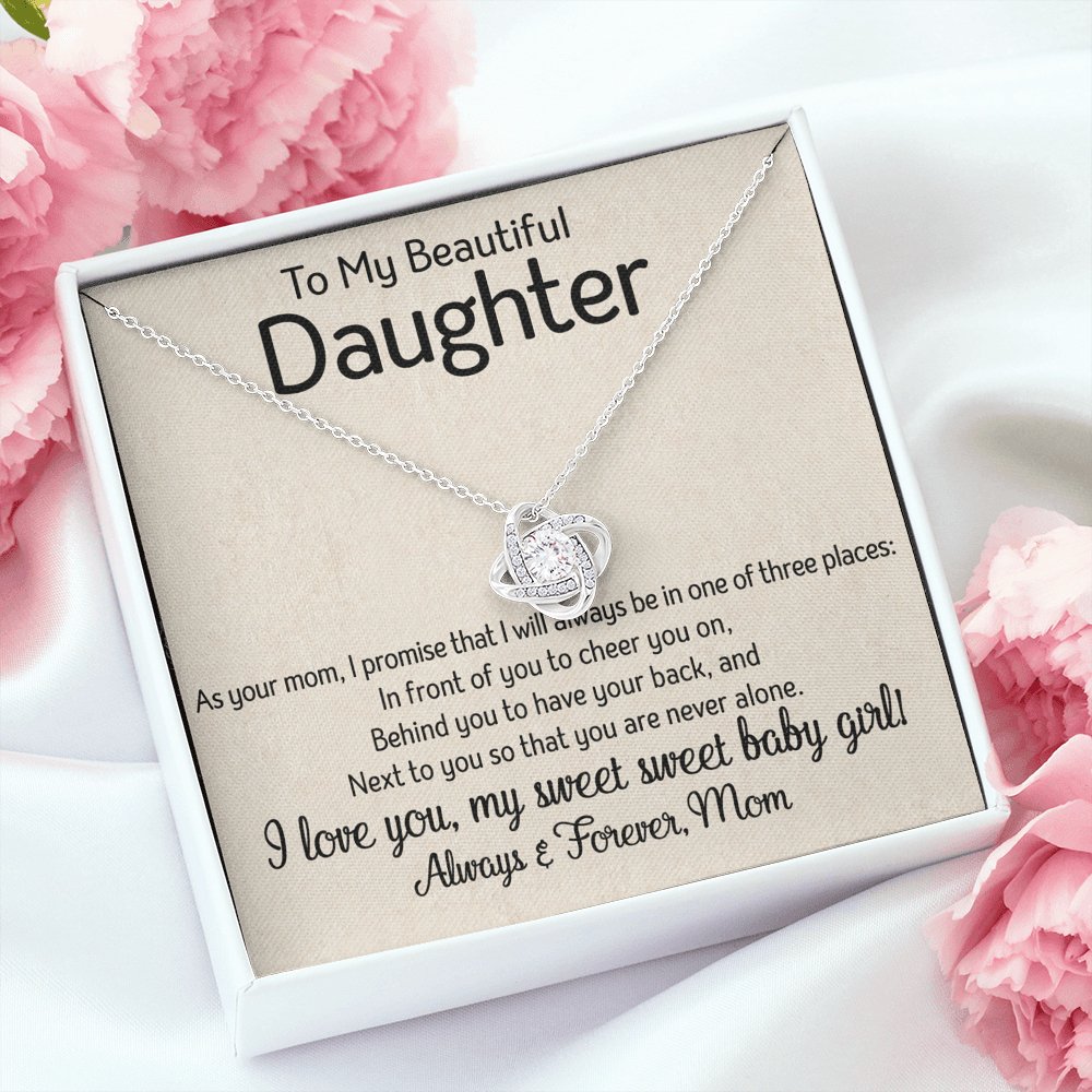 To My Daughter - One Of Three Places - Love Knot Necklace - Celeste Jewel
