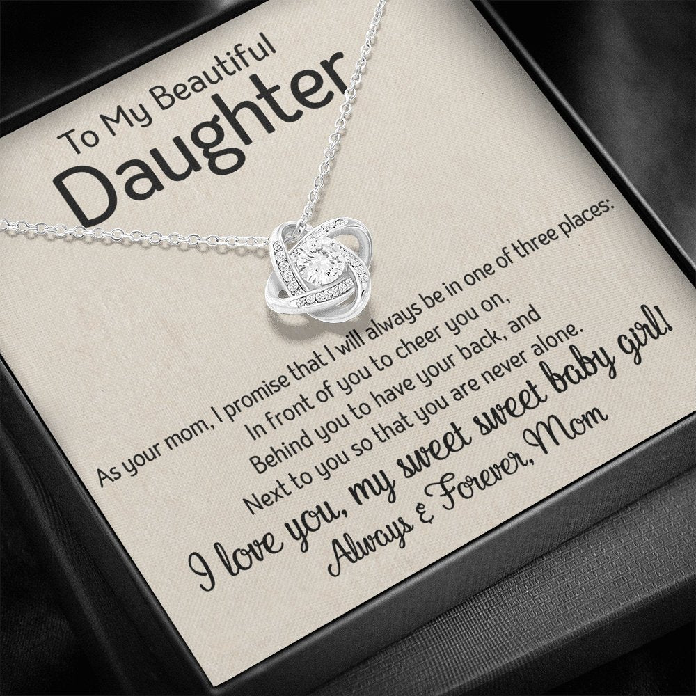 To My Daughter - One Of Three Places - Love Knot Necklace - Celeste Jewel