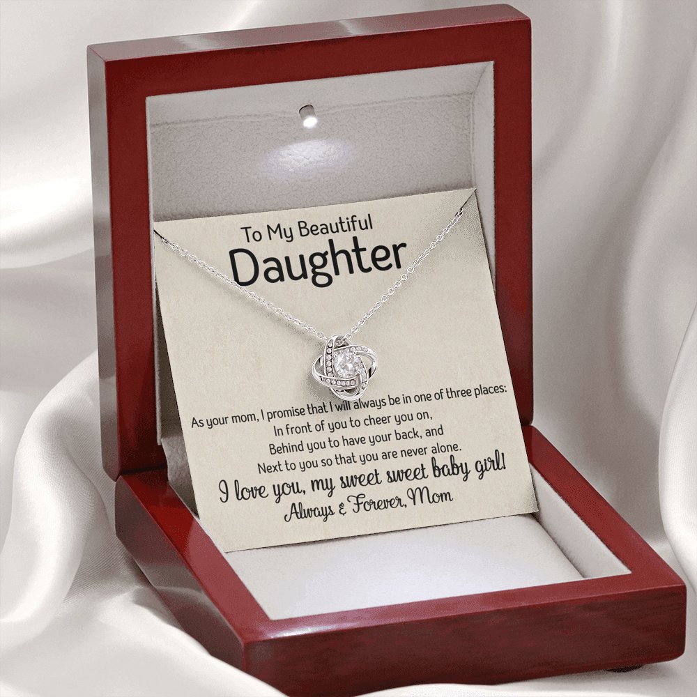 To My Daughter - One Of Three Places - Love Knot Necklace - Celeste Jewel