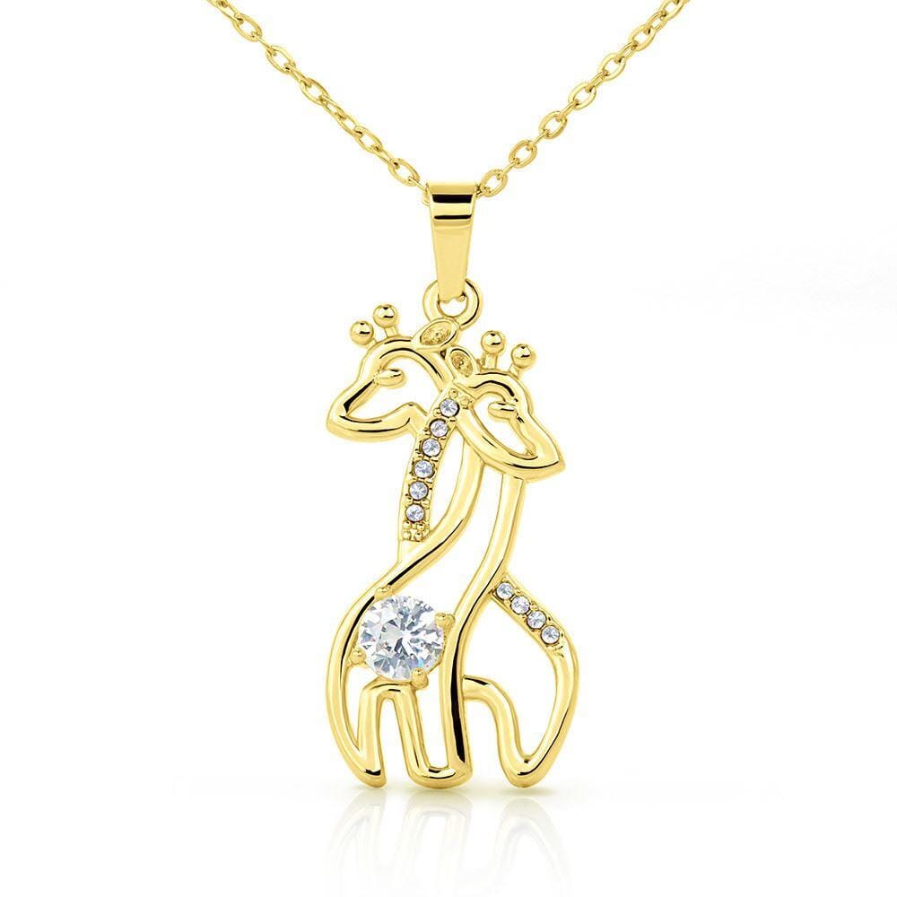 To My Daughter - Right Beside You - Hugging Giraffe Necklace - Celeste Jewel