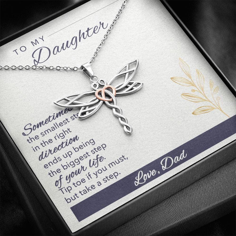 To My Daughter - Sometimes - Dragonfly Necklace - Celeste Jewel