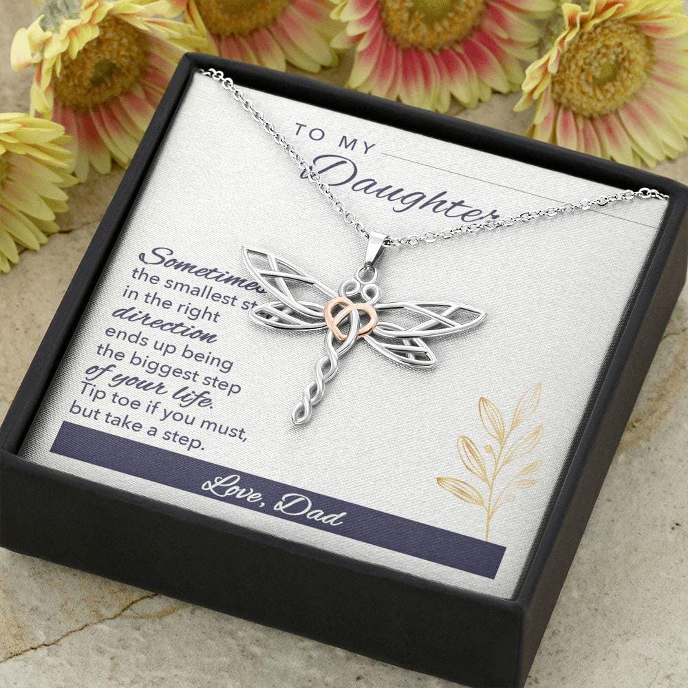 To My Daughter - Sometimes - Dragonfly Necklace - Celeste Jewel