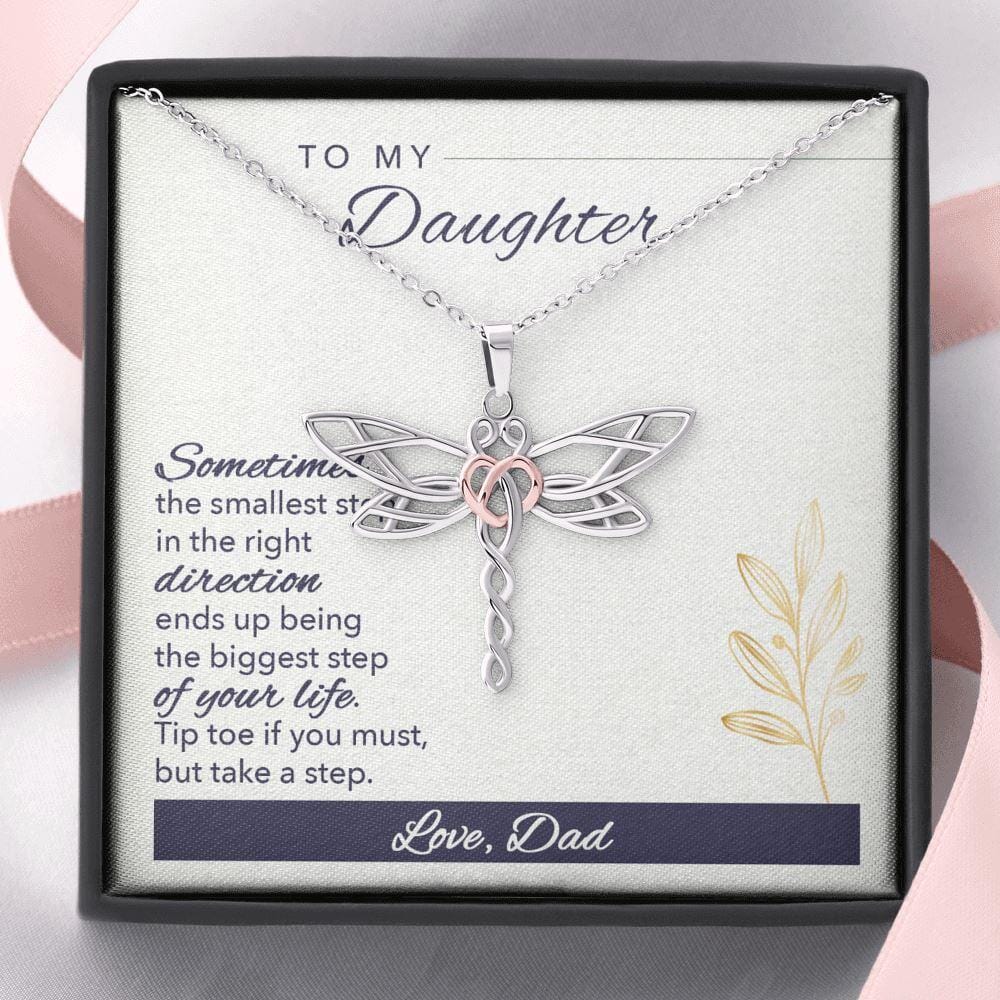 To My Daughter - Sometimes - Dragonfly Necklace - Celeste Jewel