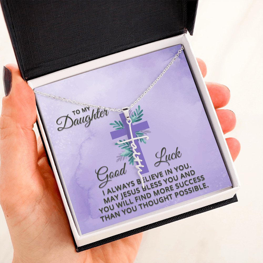 To My Daughter - Spiritual Gift For Her - Faith Cross Necklace - Celeste Jewel