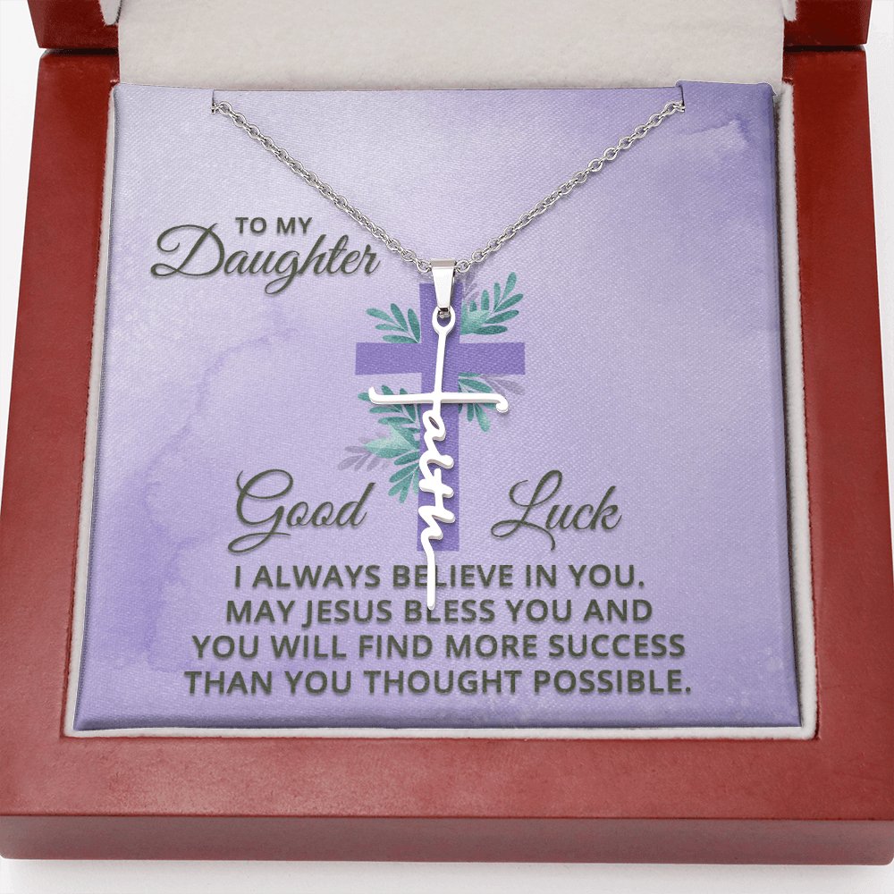 To My Daughter - Spiritual Gift For Her - Faith Cross Necklace - Celeste Jewel