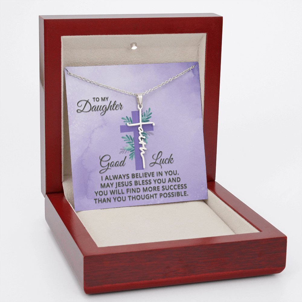 To My Daughter - Spiritual Gift For Her - Faith Cross Necklace - Celeste Jewel
