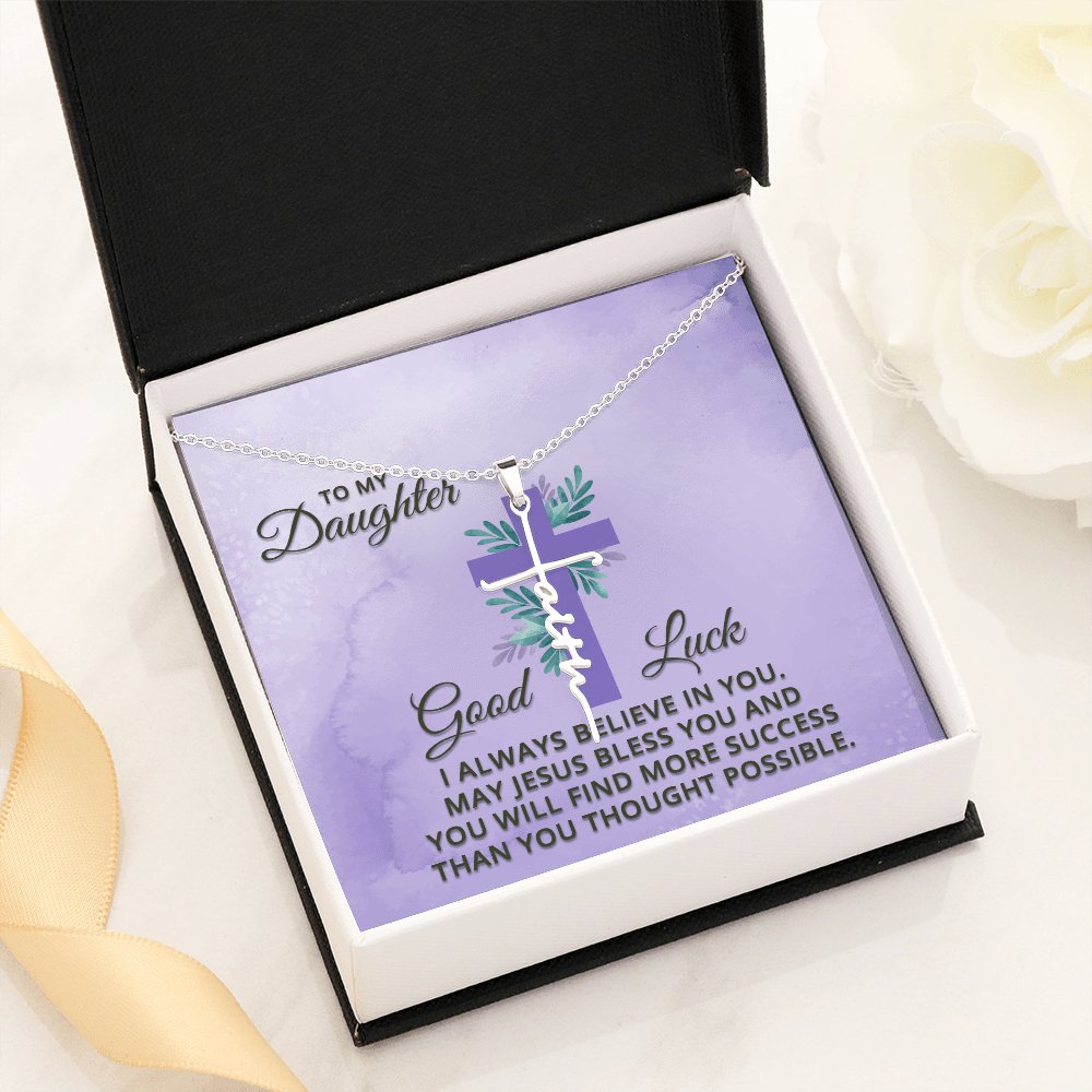 To My Daughter - Spiritual Gift For Her - Faith Cross Necklace - Celeste Jewel