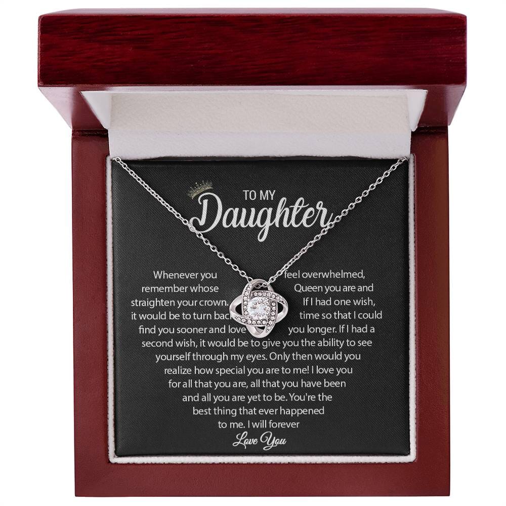 To My Daughter - Straighten Your Crown - Love Knot Necklace - Celeste Jewel