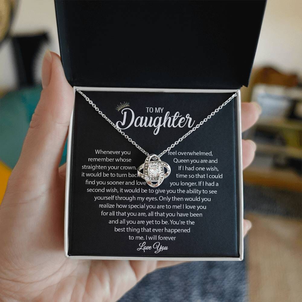 To My Daughter - Straighten Your Crown - Love Knot Necklace - Celeste Jewel