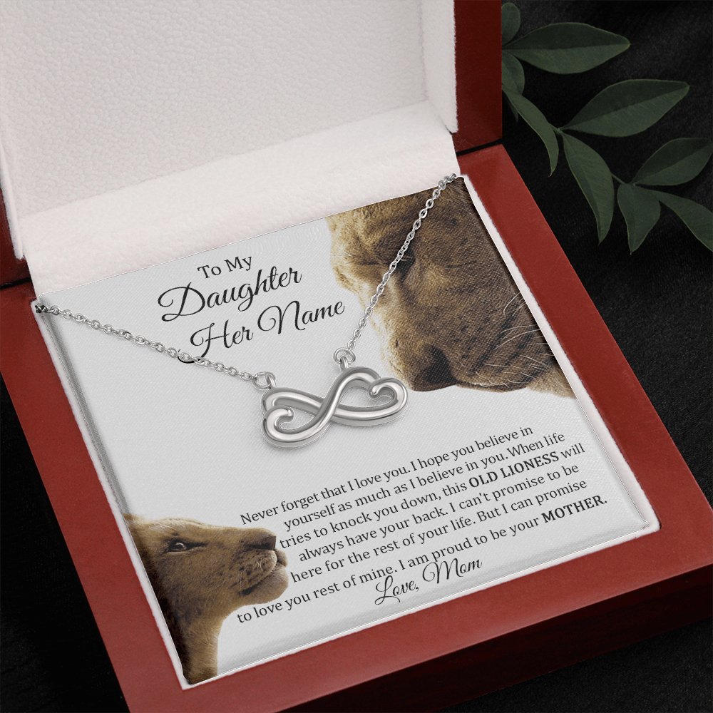 to my daughter this old lioness infinity necklace