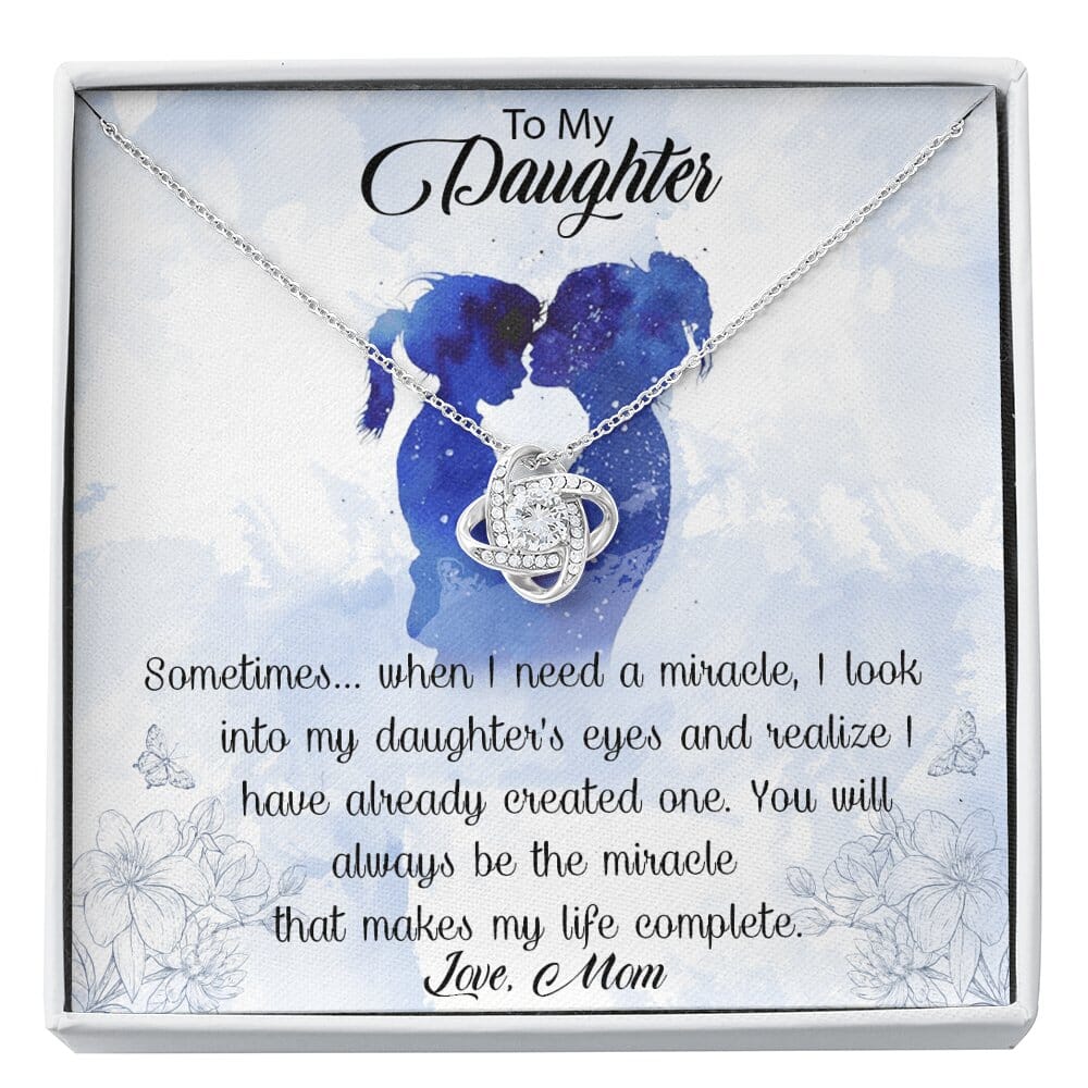 To My Daughter - When I Need A Miracle - Love Knot Necklace - Celeste Jewel