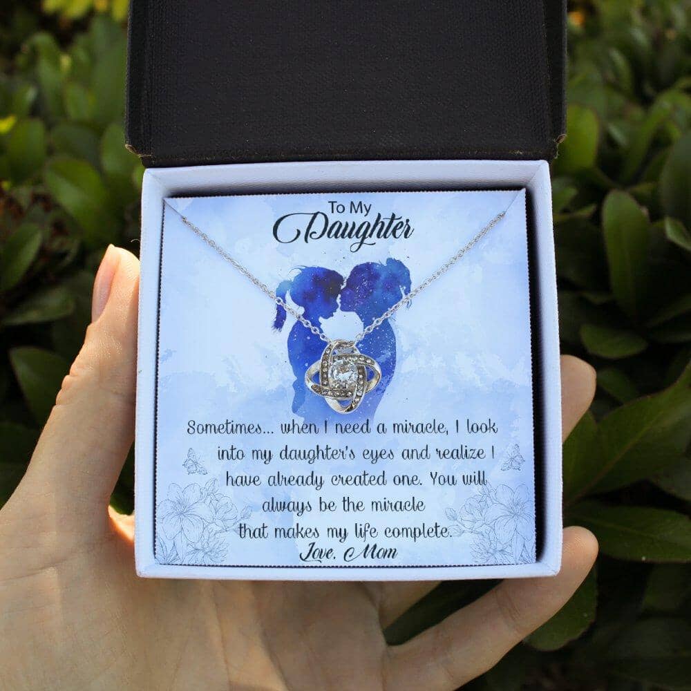To My Daughter - When I Need A Miracle - Love Knot Necklace - Celeste Jewel