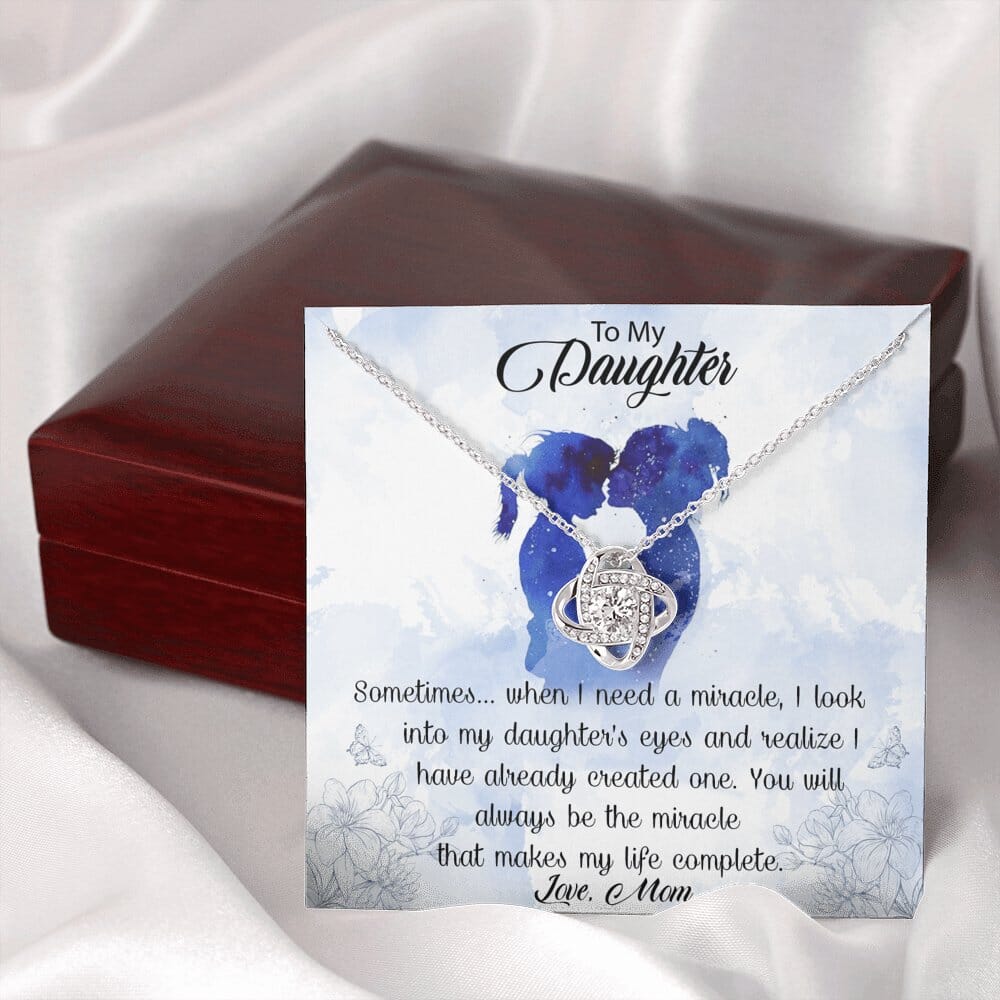 To My Daughter - When I Need A Miracle - Love Knot Necklace - Celeste Jewel