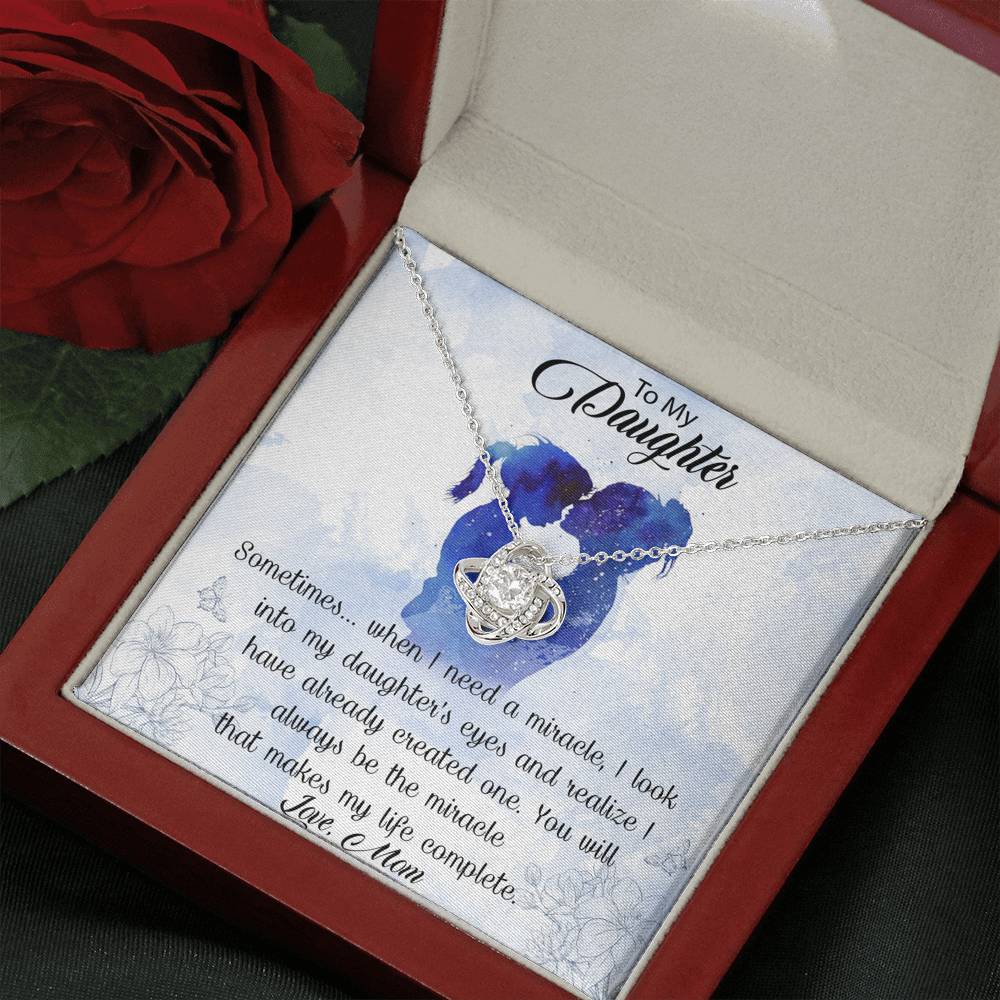 To My Daughter - When I Need A Miracle - Love Knot Necklace - Celeste Jewel