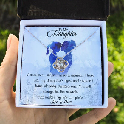 To My Daughter - When I Need A Miracle - Love Knot Necklace - Celeste Jewel