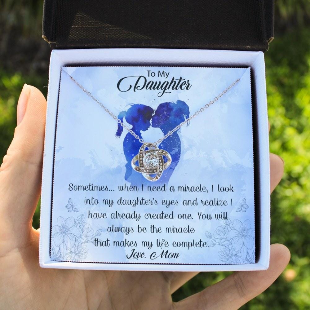 To My Daughter - When I Need A Miracle - Love Knot Necklace - Celeste Jewel
