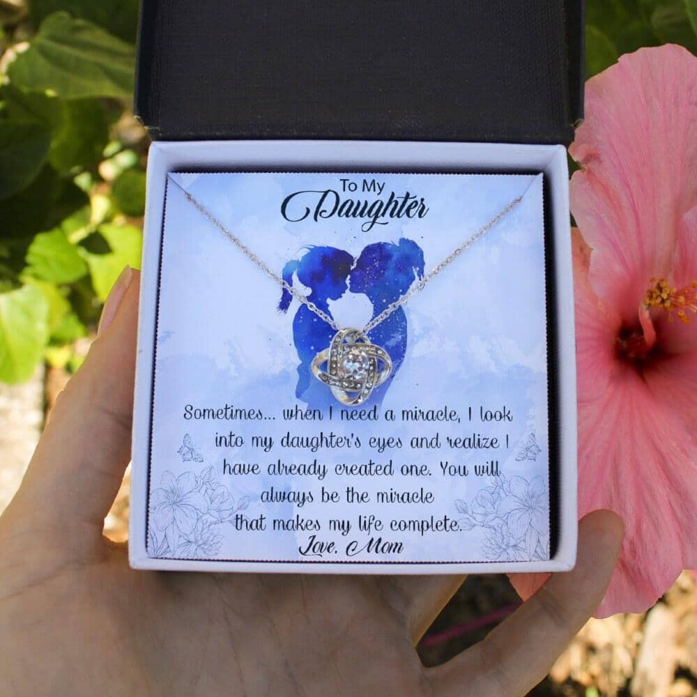 To My Daughter - When I Need A Miracle - Love Knot Necklace - Celeste Jewel