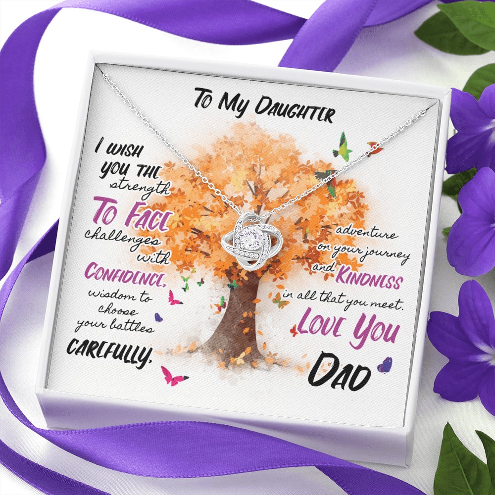 To My Daughter - Wish You Strength - Love Knot Necklace - Celeste Jewel