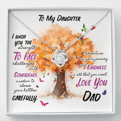 To My Daughter - Wish You Strength - Love Knot Necklace - Celeste Jewel