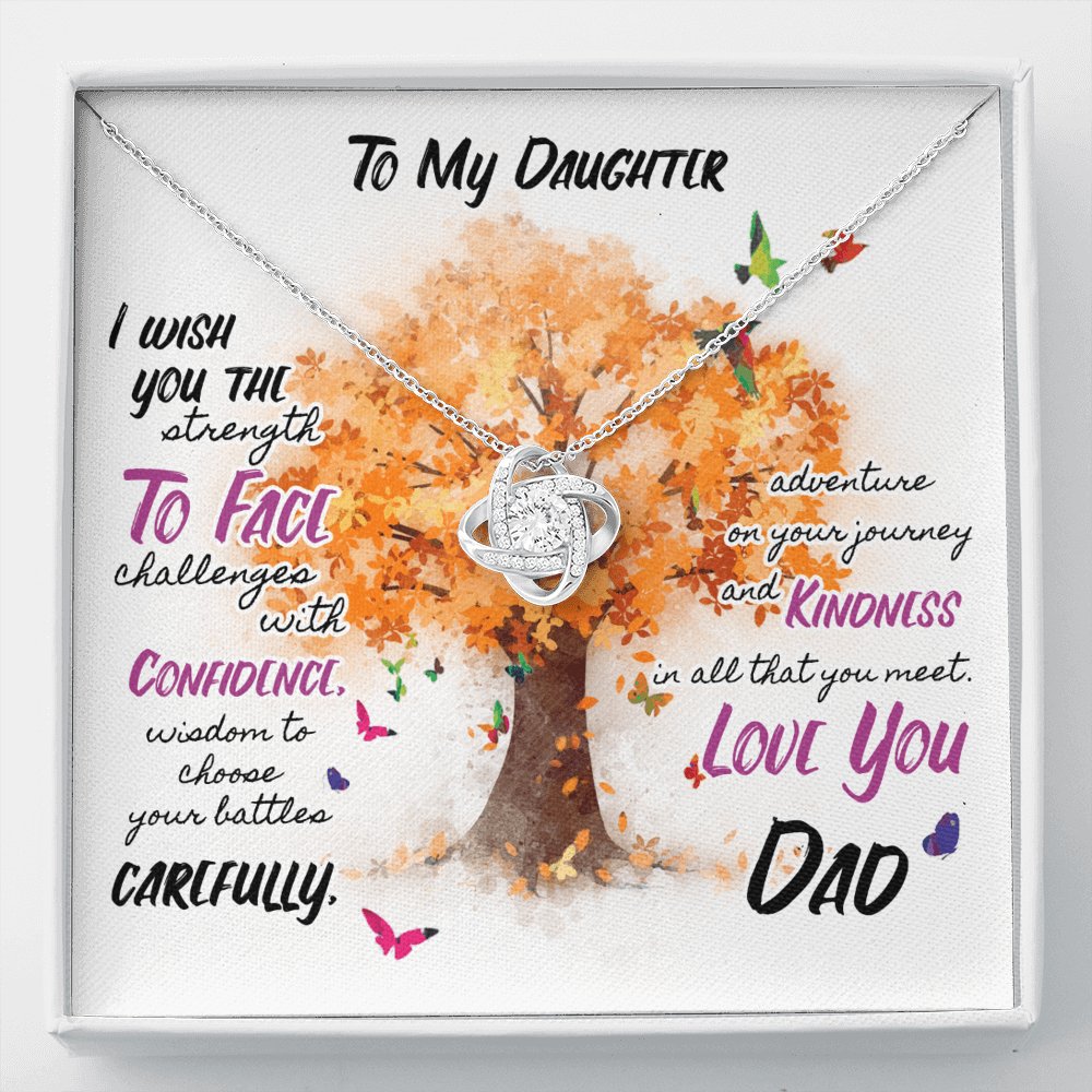 To My Daughter - Wish You Strength - Love Knot Necklace - Celeste Jewel