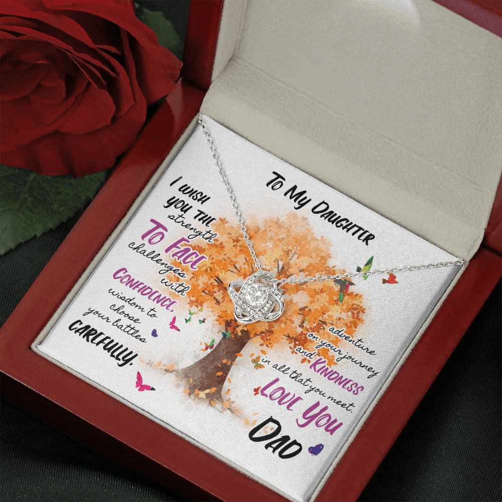 To My Daughter - Wish You Strength - Love Knot Necklace - Celeste Jewel