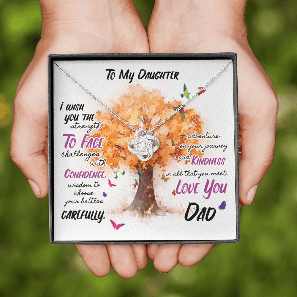 To My Daughter - Wish You Strength - Love Knot Necklace - Celeste Jewel