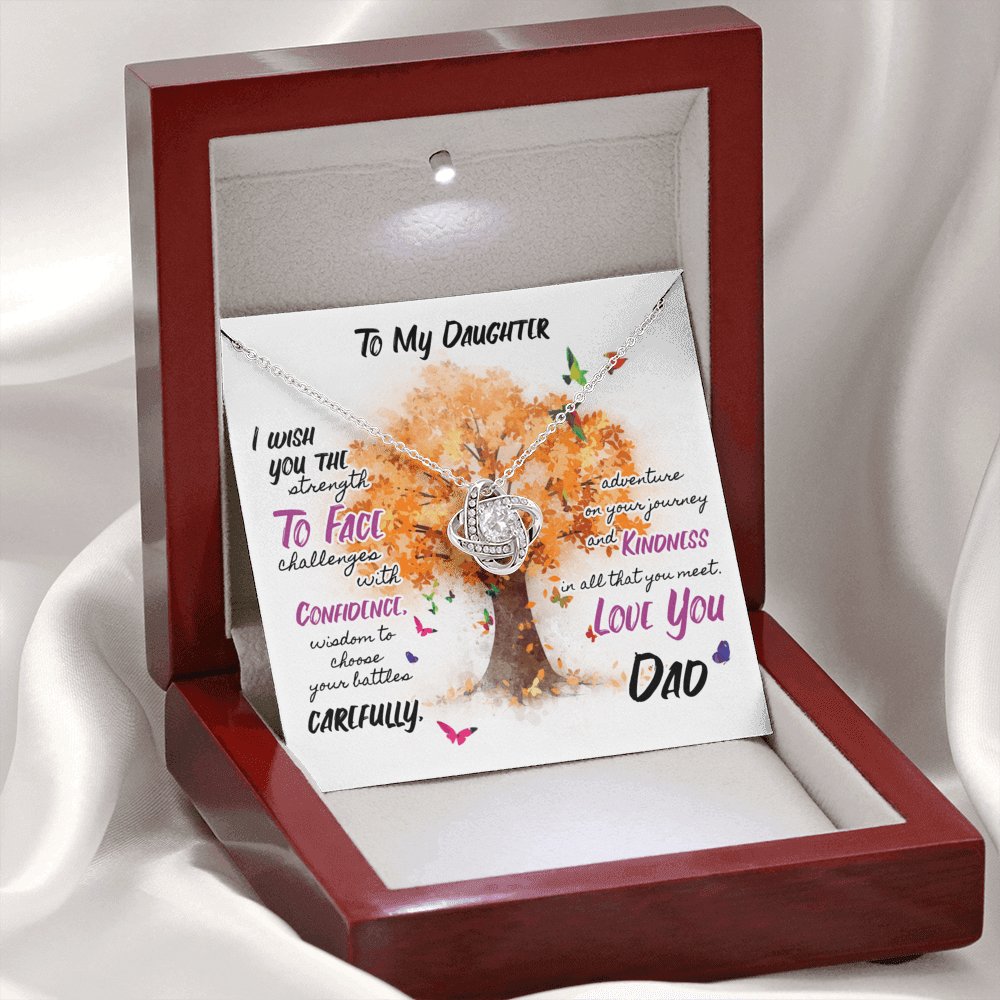 To My Daughter - Wish You Strength - Love Knot Necklace - Celeste Jewel